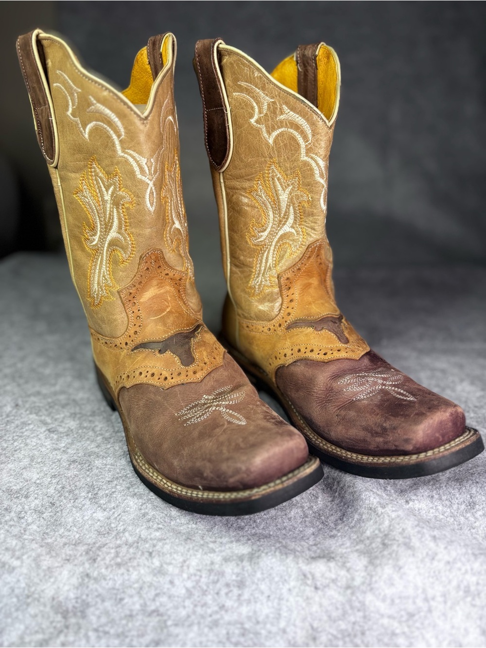 PR Boots Potro Rebelde Western Cowboy Boots Brown/Tan